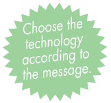 Choose the technology according to the message.